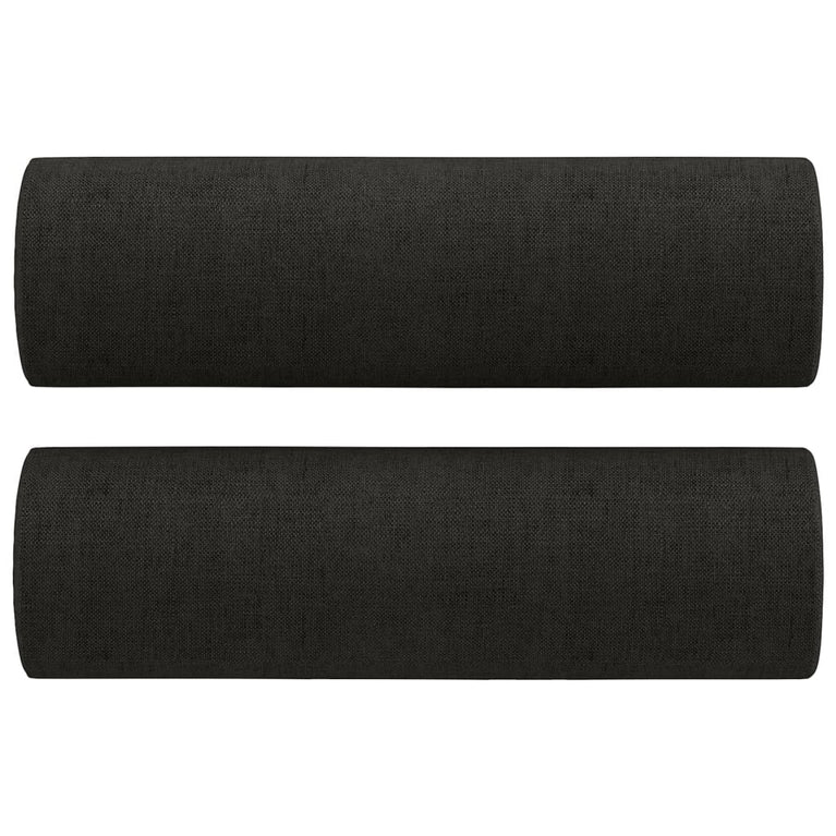 3-delige Loungeset met kussens stof zwart
