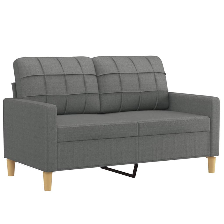 2-delige Loungeset met kussens stof donkergrijs