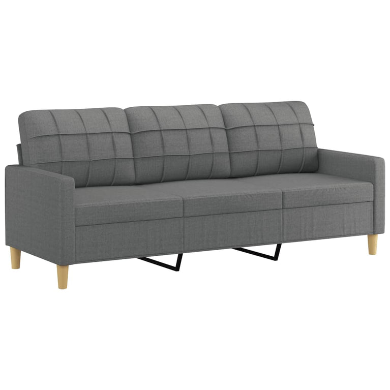2-delige Loungeset met kussens stof donkergrijs