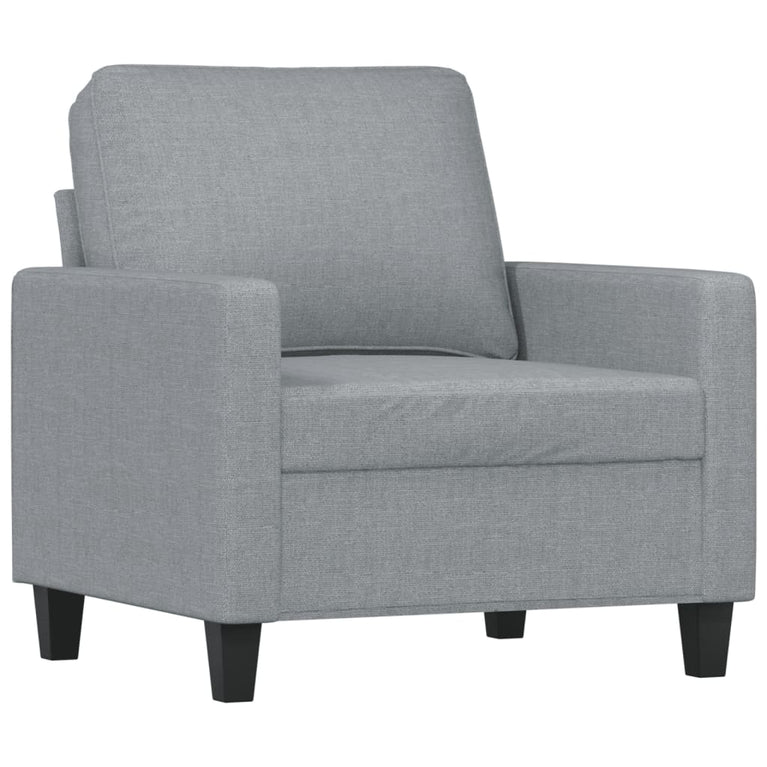 3-delige Loungeset met kussens stof lichtgrijs