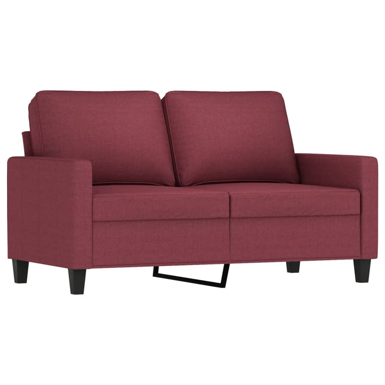 3-delige Loungeset met kussens stof wijnrood