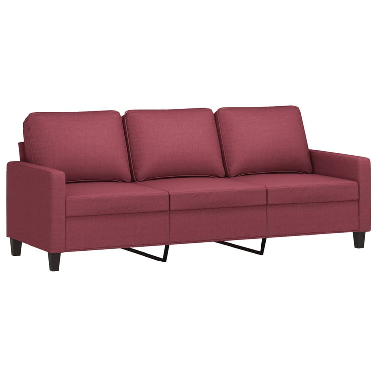 3-delige Loungeset met kussens stof wijnrood