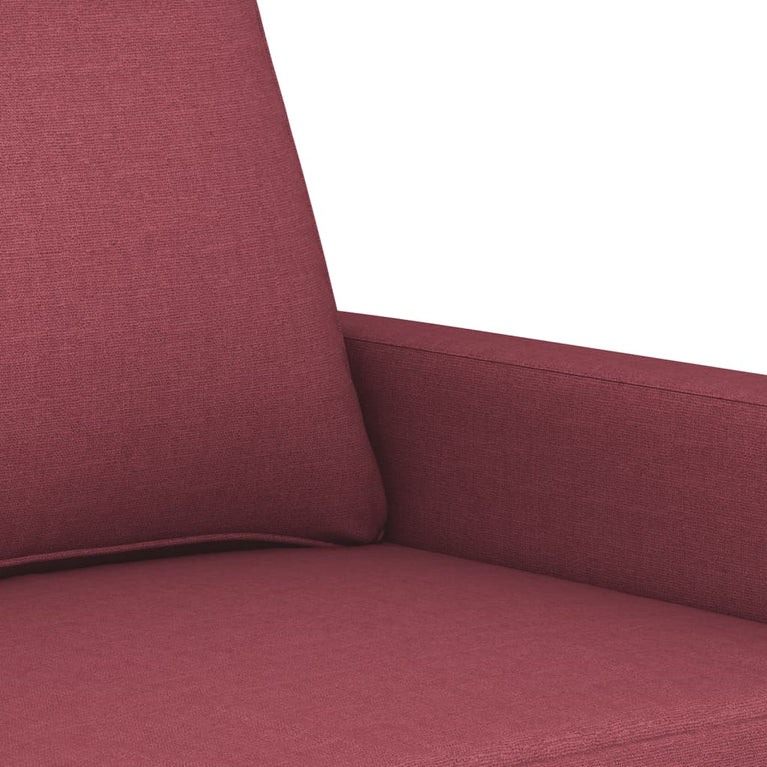 3-delige Loungeset met kussens stof wijnrood
