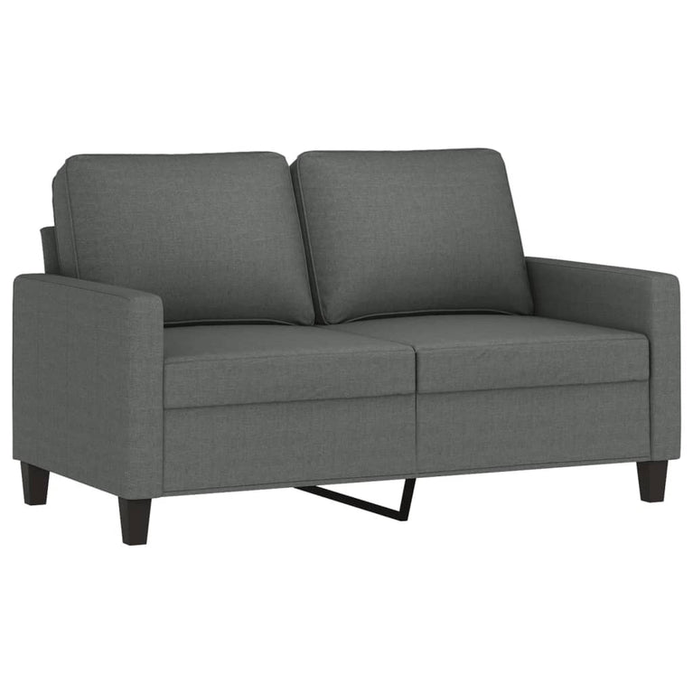 2-delige Loungeset met kussens stof donkergrijs