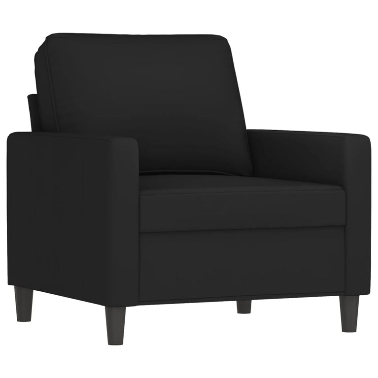 3-delige Loungeset met kussens fluweel zwart
