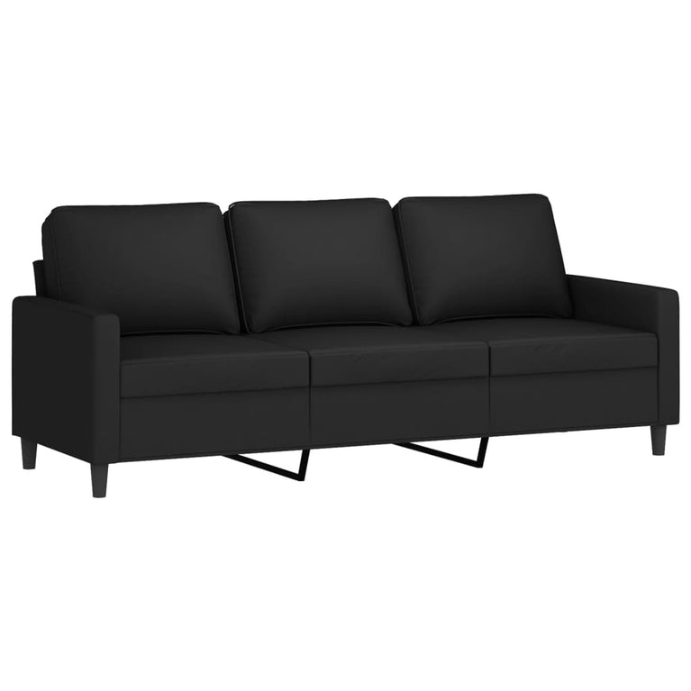 3-delige Loungeset met kussens fluweel zwart