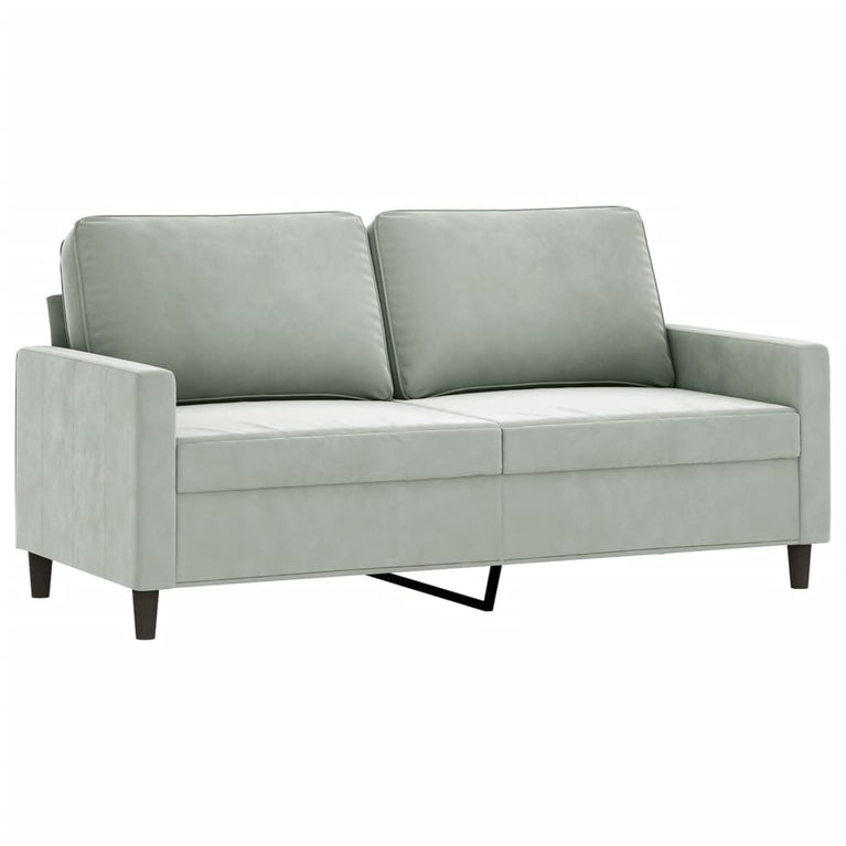 2-delige Loungeset met kussens fluweel lichtgrijs