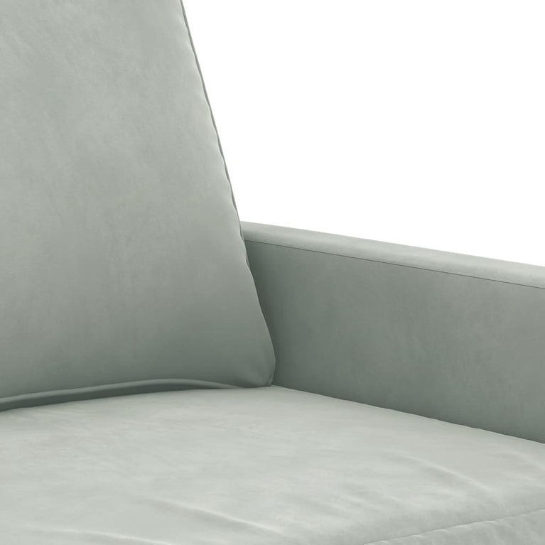 2-delige Loungeset met kussens fluweel lichtgrijs