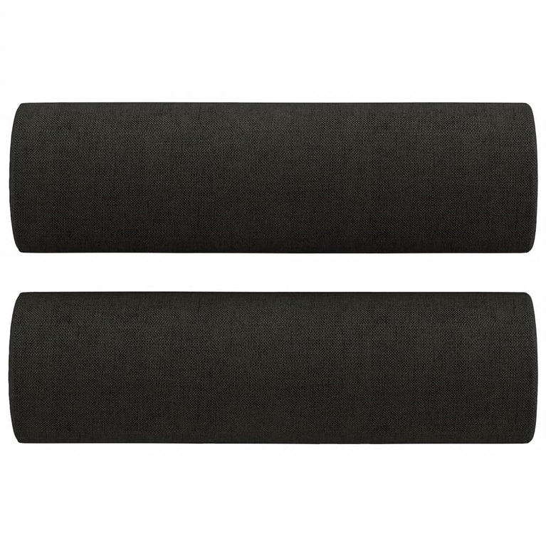 3-delige Loungeset met kussens stof zwart