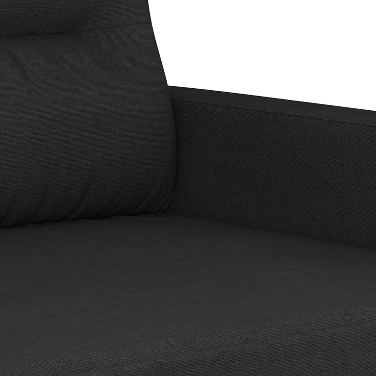 3-delige Loungeset met kussens stof zwart