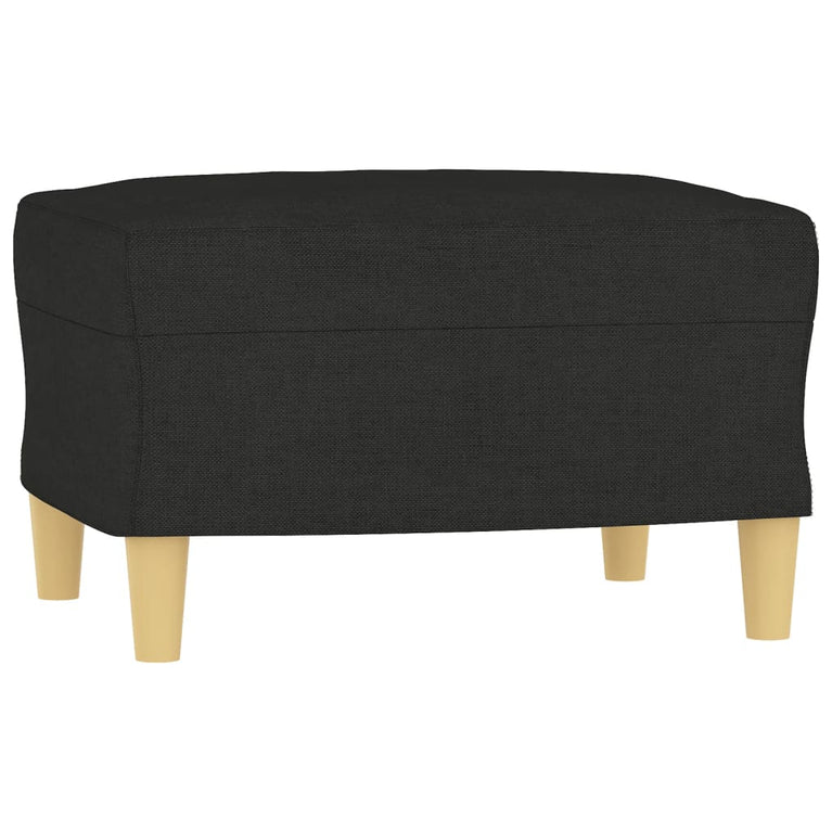 3-delige loungeset met kussens stof zwart
