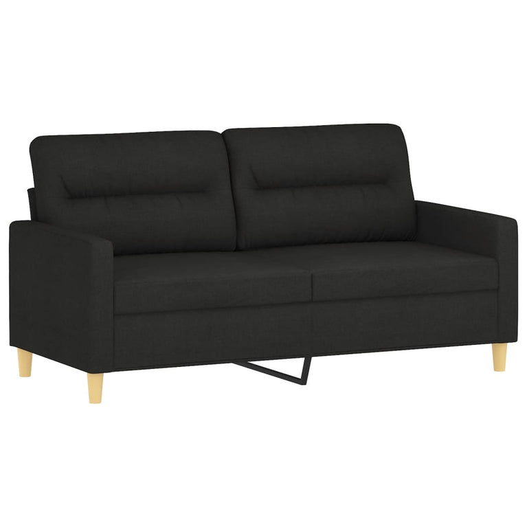 3-delige Loungeset met kussens stof zwart