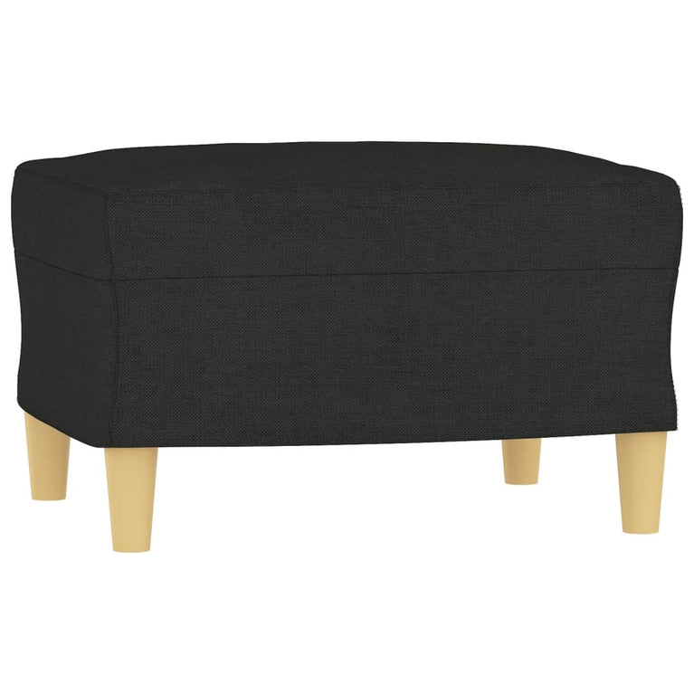 3-delige Loungeset met kussens stof zwart