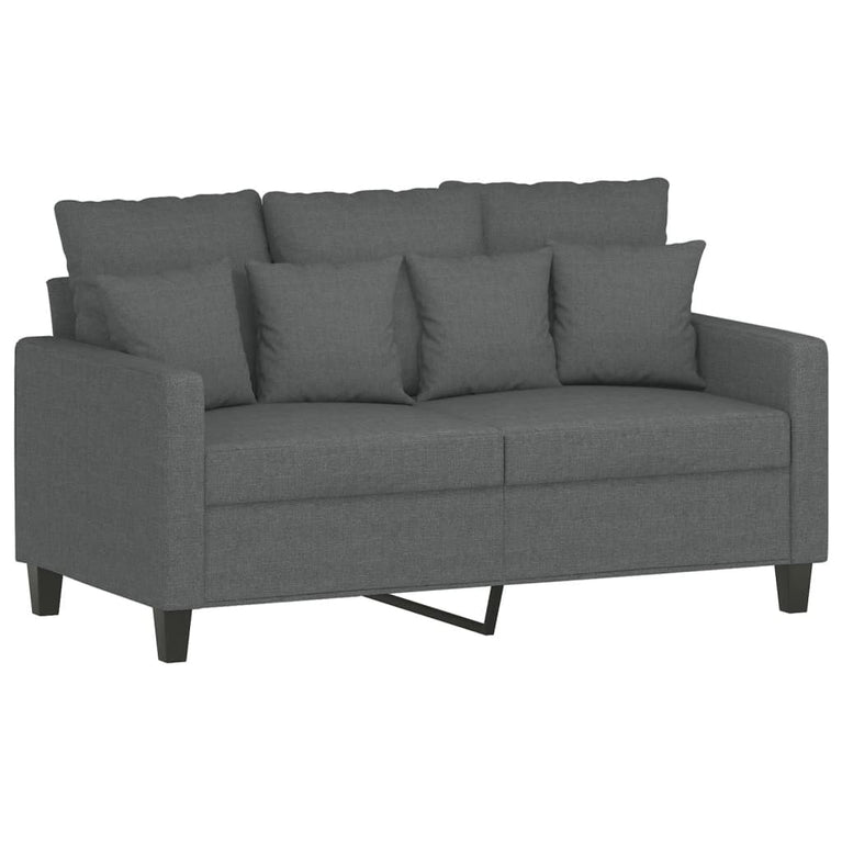 2-delige Loungeset met kussens stof donkergrijs