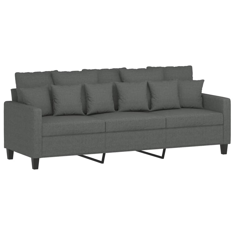 2-delige Loungeset met kussens stof donkergrijs