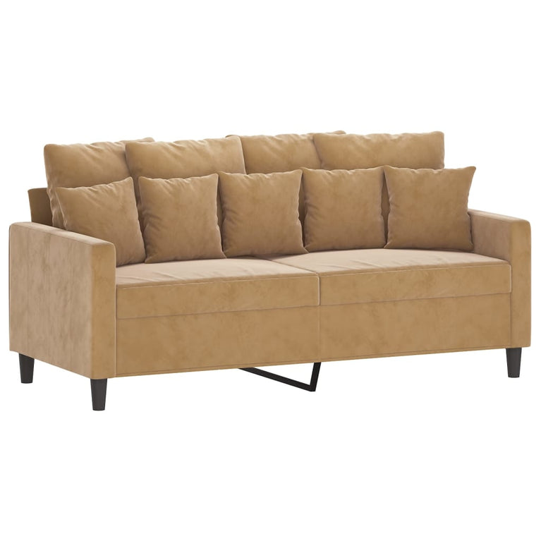 2-delige Loungeset met kussens fluweel bruin