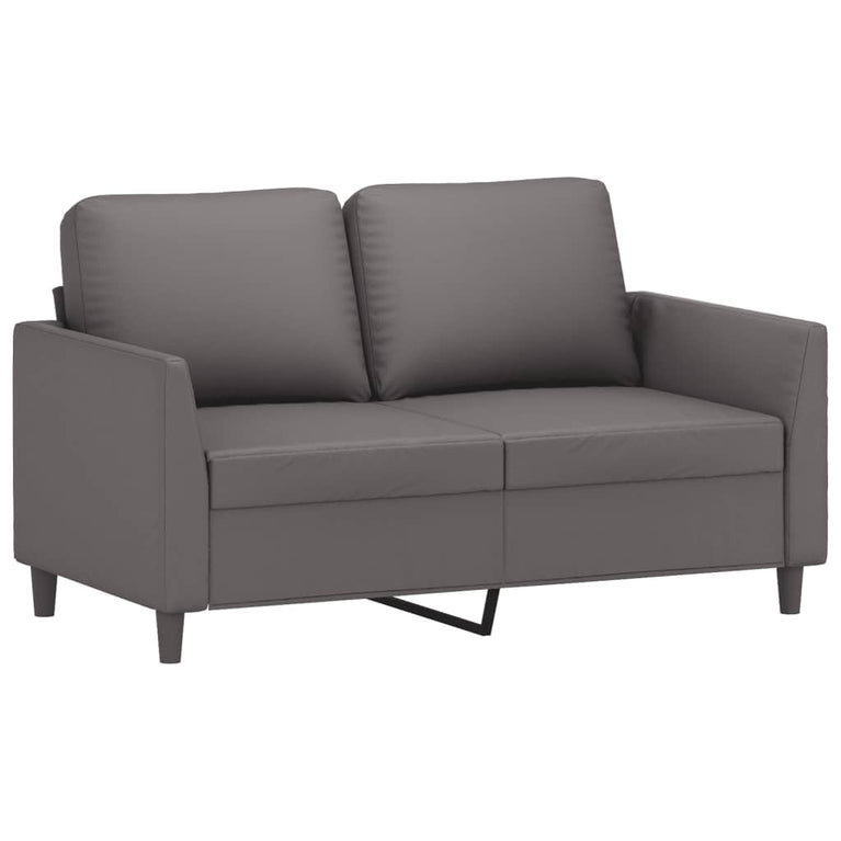 2-delige Loungeset met kussens kunstleer grijs