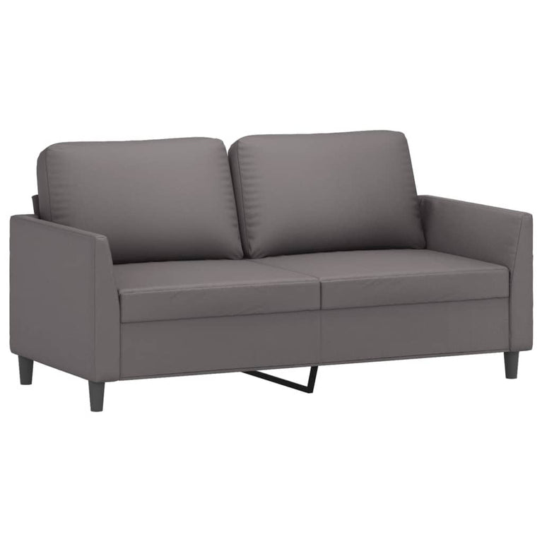 2-delige Loungeset met kussens kunstleer grijs