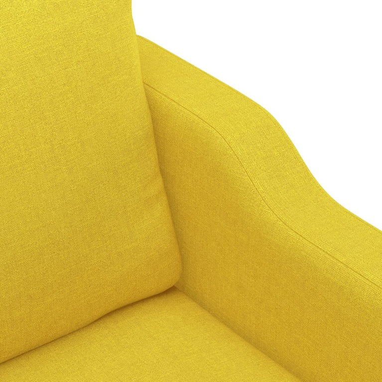 3-delige Loungeset met kussens stof lichtgeel