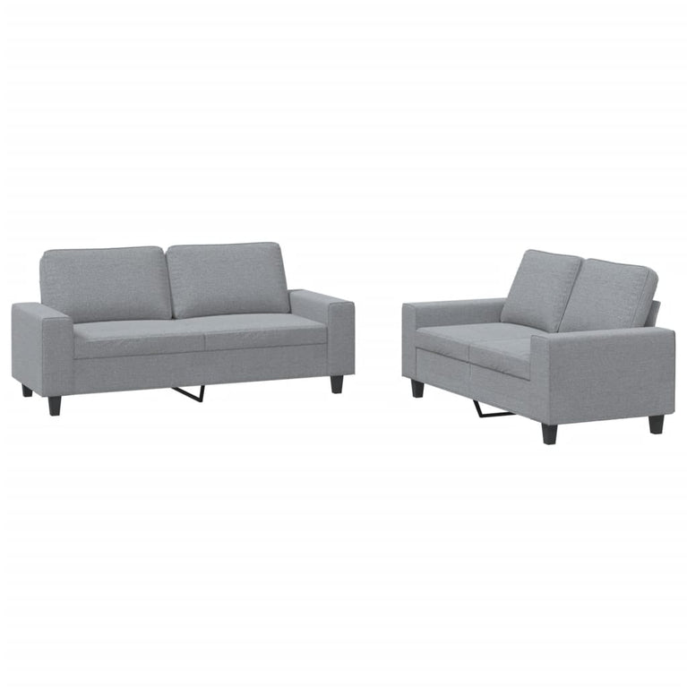 2-delige Loungeset stof lichtgrijs