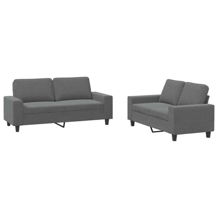 2-delige Loungeset stof donkergrijs