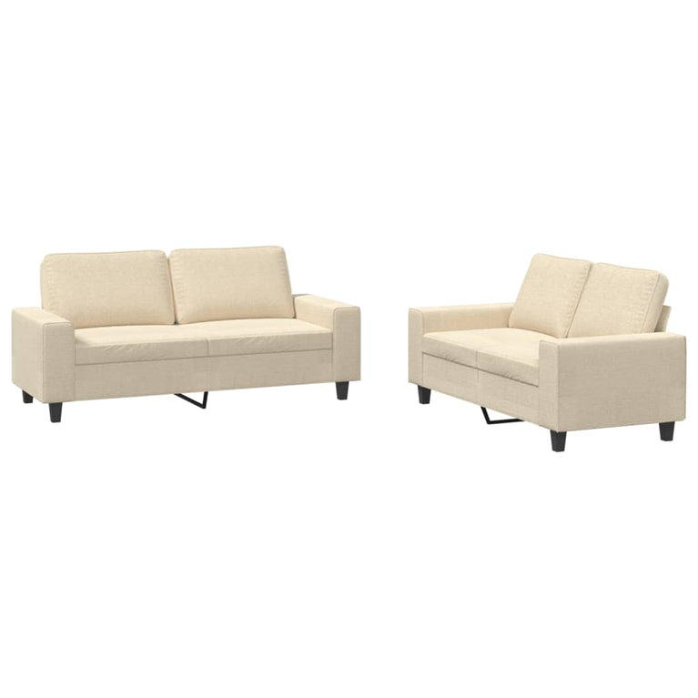 2-delige Loungeset stof crèmekleurig