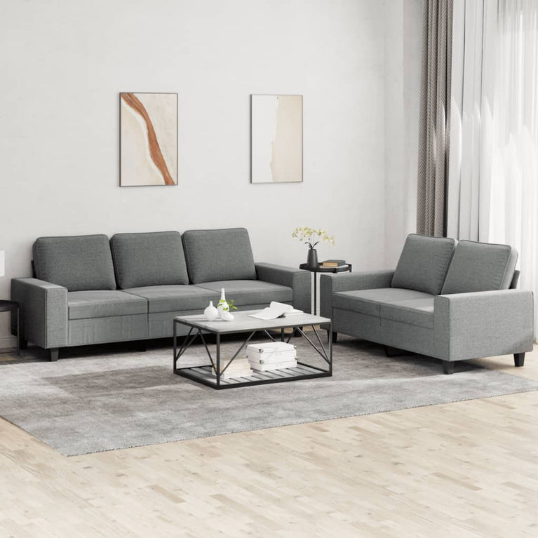2-delige Loungeset stof donkergrijs