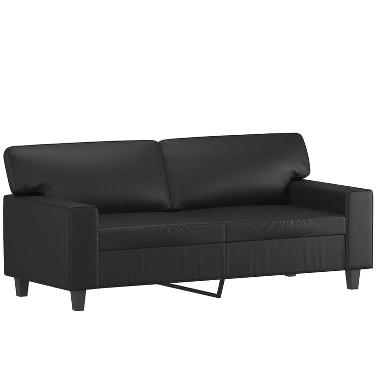2-delige Loungeset kunstleer zwart