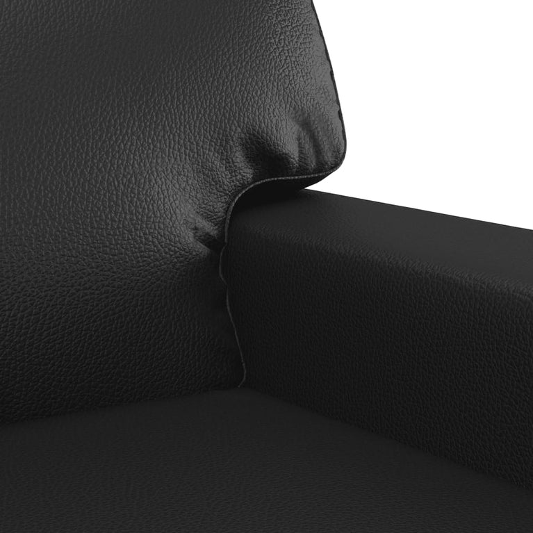 2-delige Loungeset met kussens kunstleer zwart