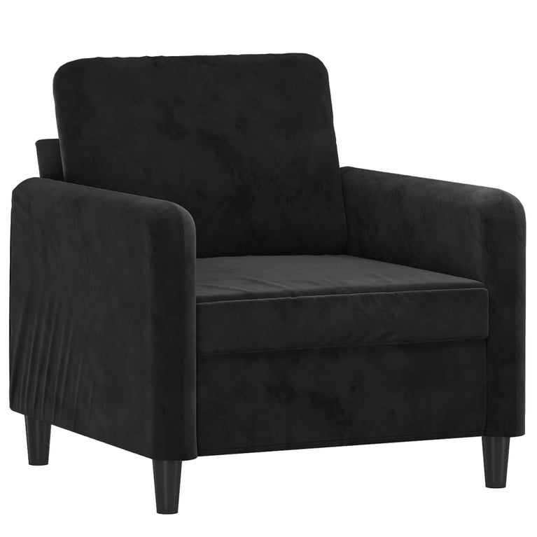 3-delige Loungeset fluweel zwart