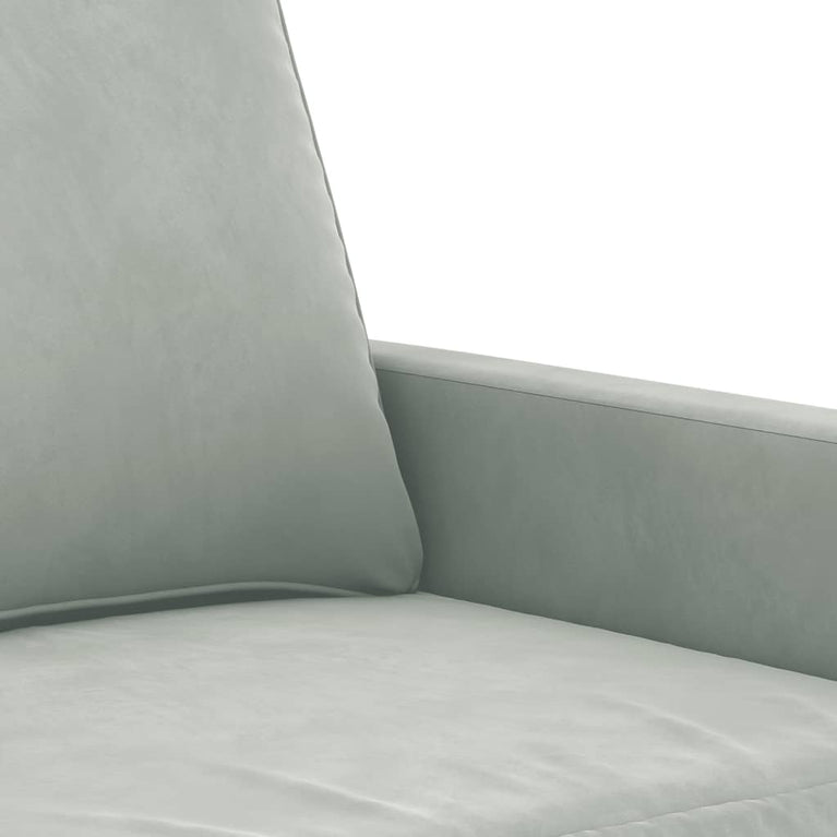 3-delige Loungeset met kussens fluweel lichtgrijs