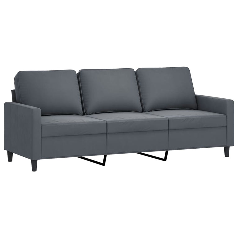 3-delige Loungeset met kussens fluweel donkergrijs