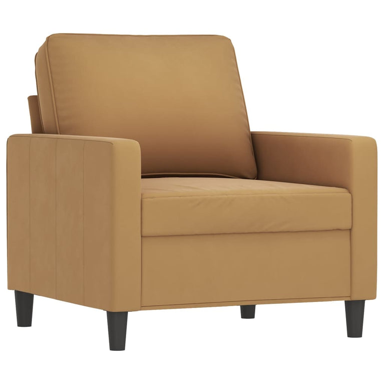 3-delige Loungeset met kussens fluweel bruin