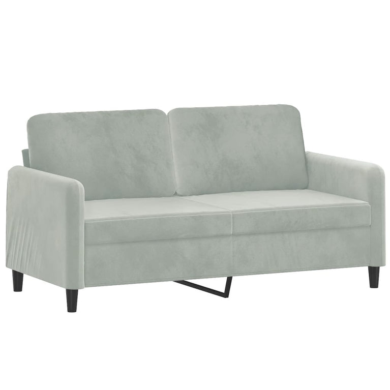 2-delige Loungeset fluweel lichtgrijs
