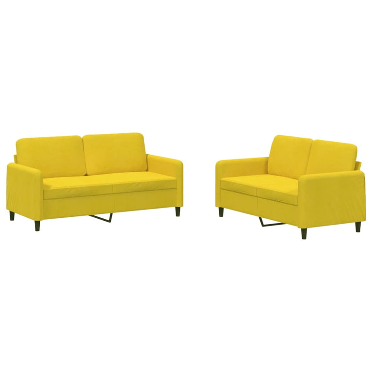 2-delige Loungeset fluweel geel