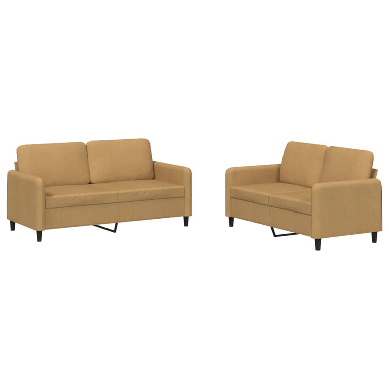2-delige Loungeset fluweel bruin