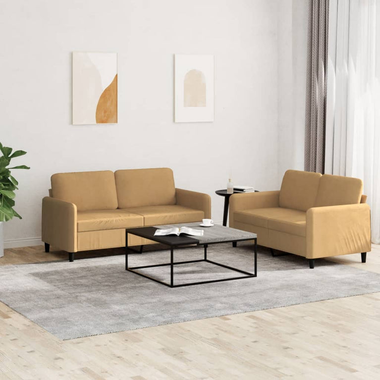2-delige Loungeset fluweel bruin
