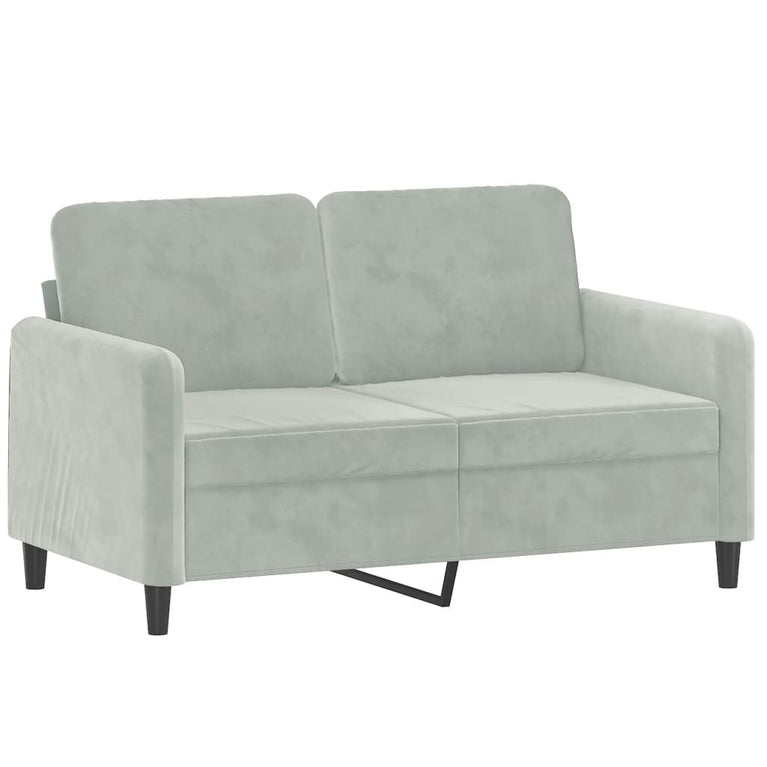 2-delige Loungeset fluweel lichtgrijs
