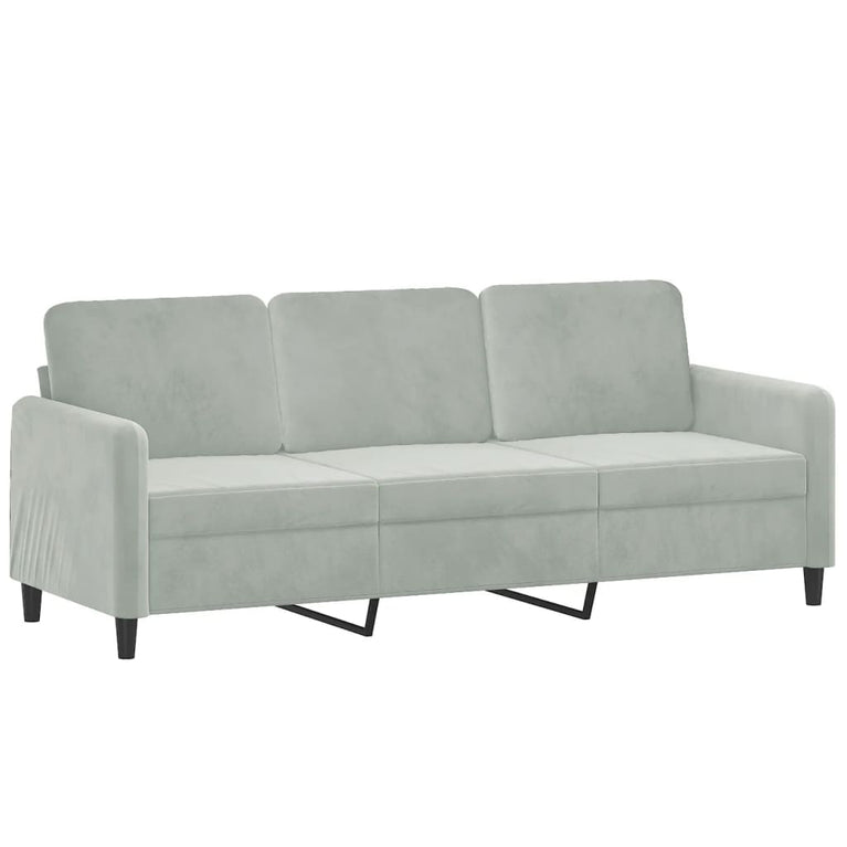 2-delige Loungeset fluweel lichtgrijs