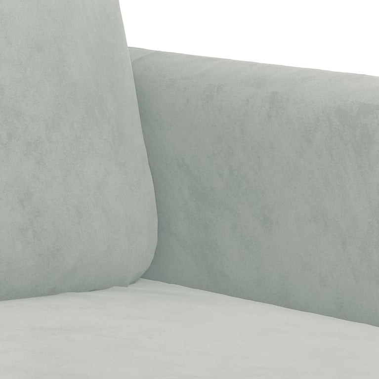 2-delige Loungeset fluweel lichtgrijs