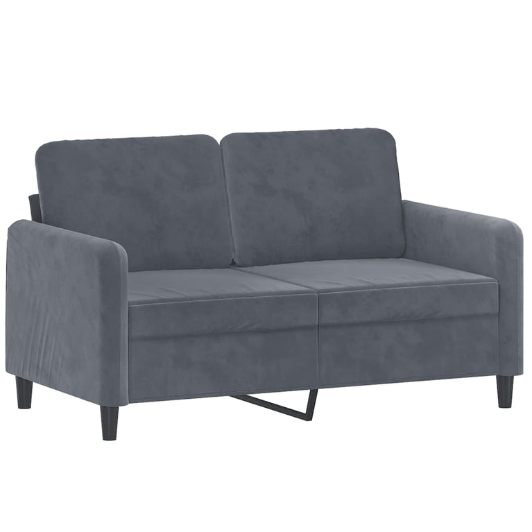 2-delige Loungeset fluweel donkergrijs