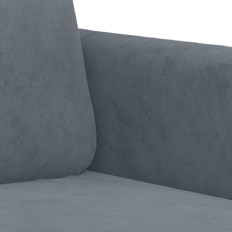2-delige Loungeset fluweel donkergrijs