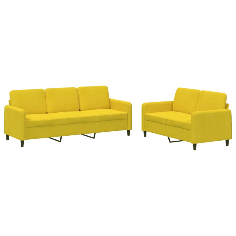 2-delige Loungeset fluweel geel