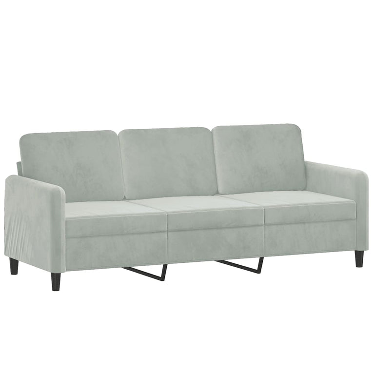 2-delige Loungeset met kussens fluweel lichtgrijs