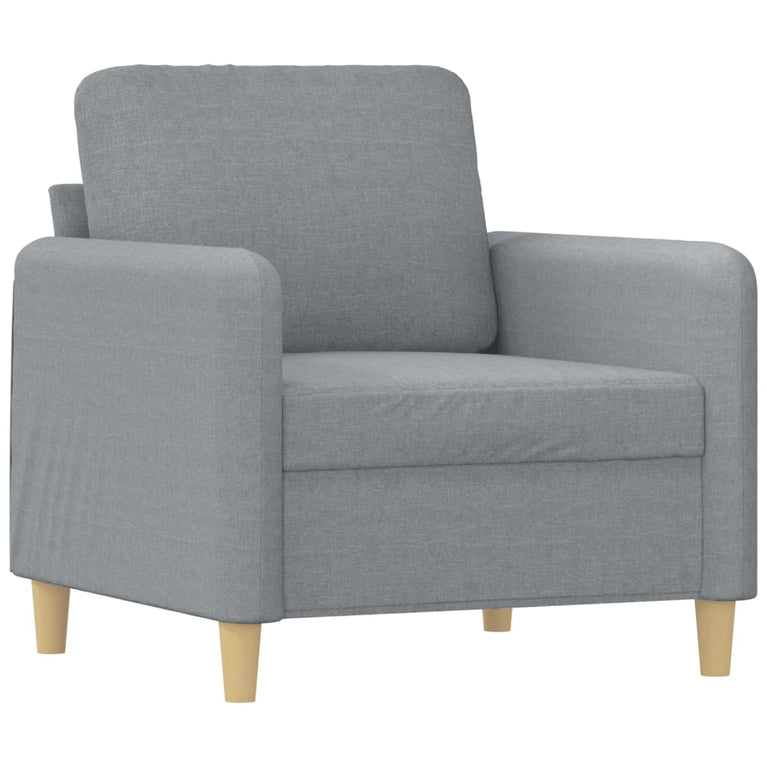 3-delige Loungeset met kussens stof lichtgrijs