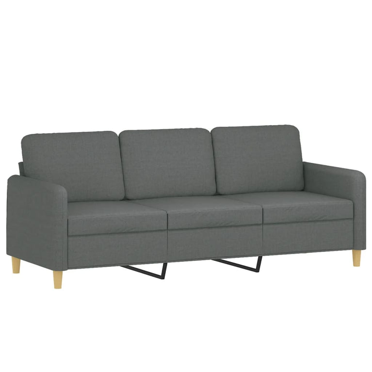 3-delige Loungeset met kussens stof donkergrijs