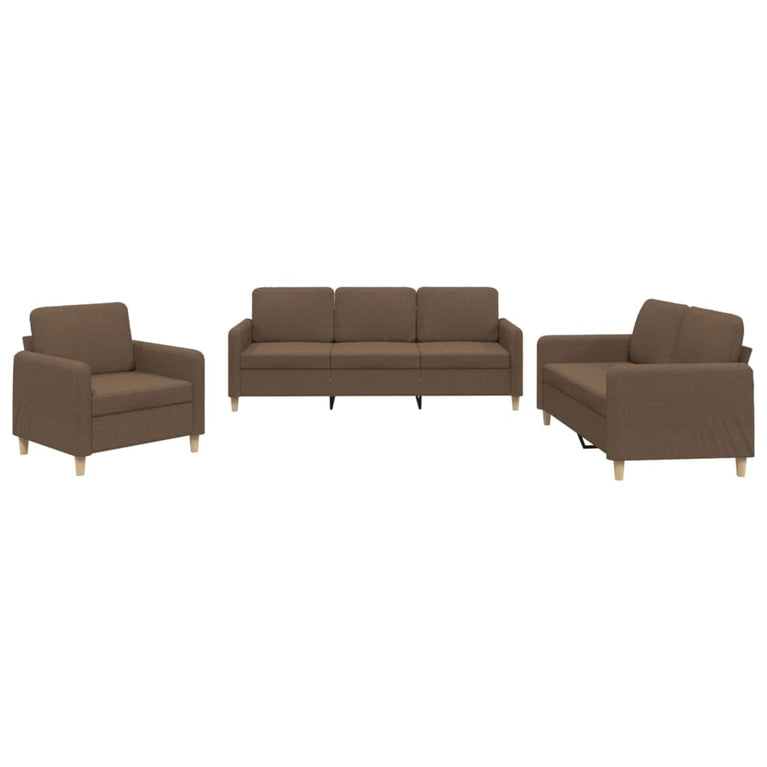 4-delige Loungeset met kussens stof bruin