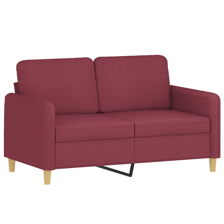 3-delige Loungeset met kussens stof wijnrood