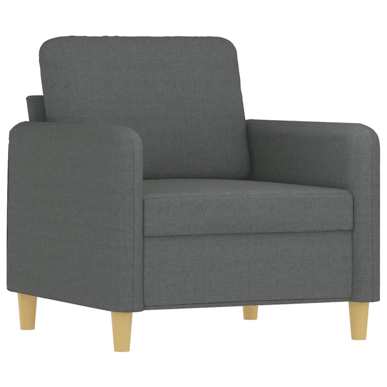 3-delige Loungeset met kussens stof donkergrijs