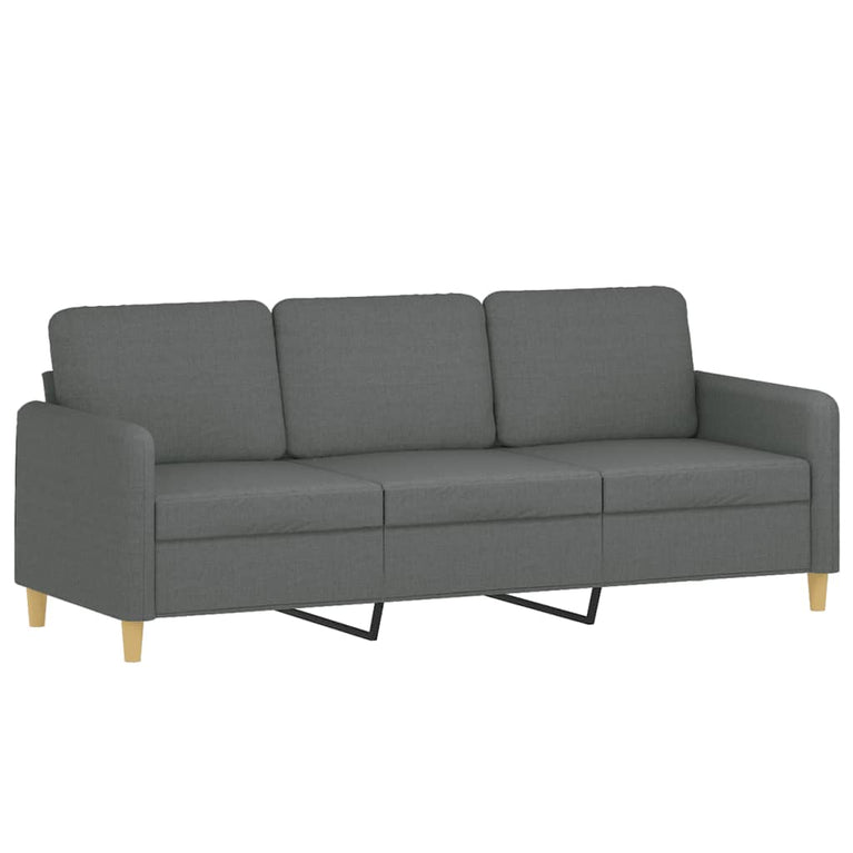 3-delige Loungeset met kussens stof donkergrijs